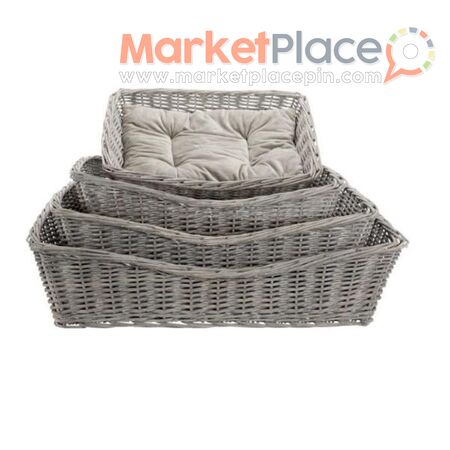 Basket Wicker With Cushion Be Nordic 50X37cm Grey Dog Bed - Kato Deftera, Nicosia