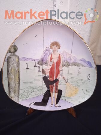 Vintage Bavaria art deco hand painted plate. - Mesa Geitonia, Limassol